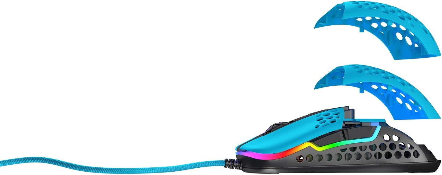 Detalle de Xtrfy M42 RGB – Ultraleichte Gaming-Maus in Miami-Blau (M42-RGB-BLUE)