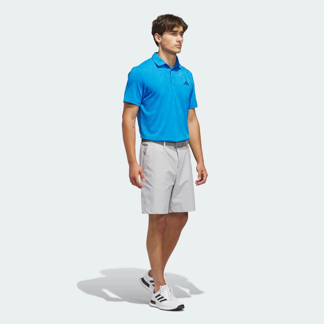 Detalle de POLO de Jacquard Ultimate365 de Adidas en azul