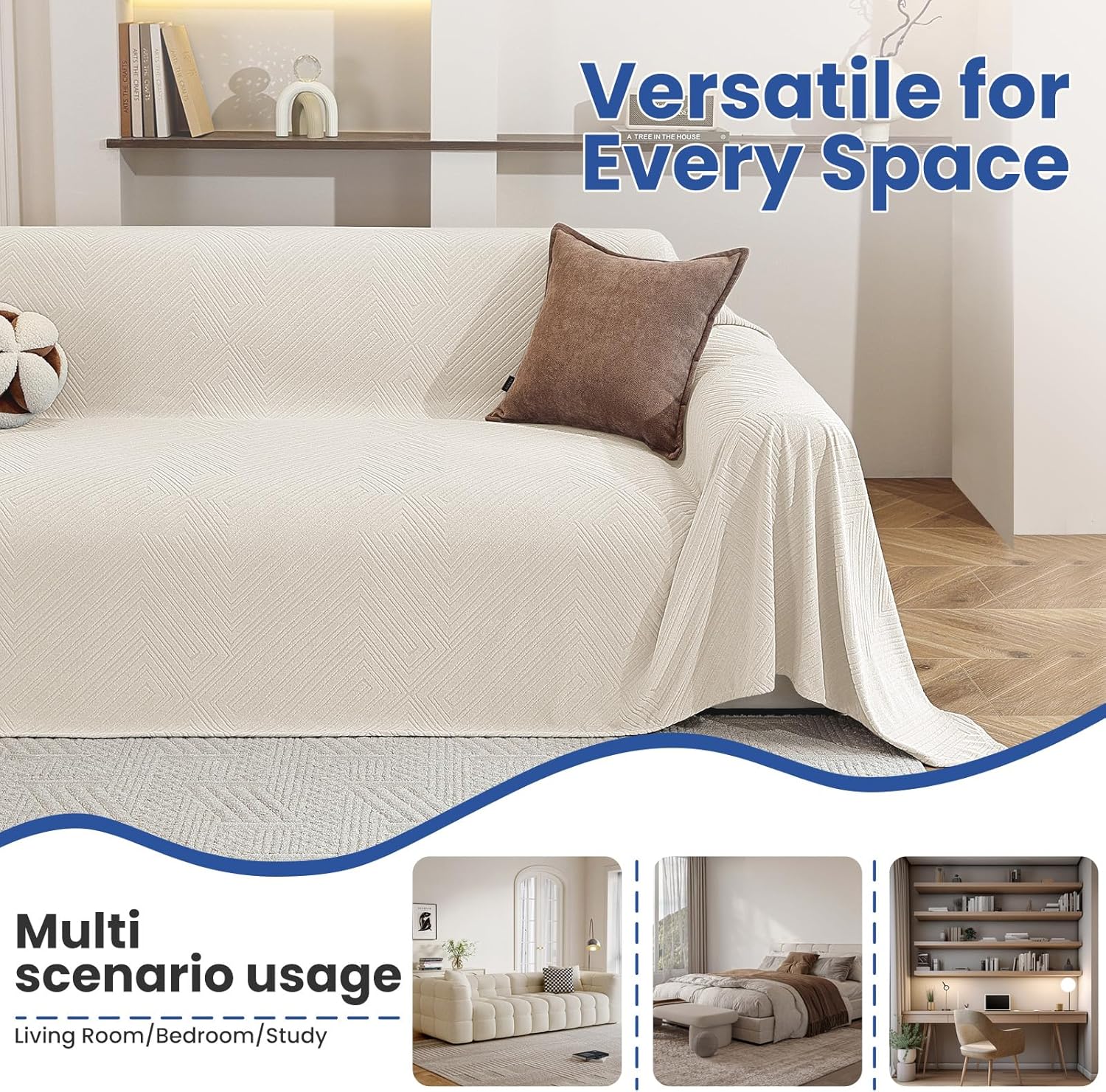 Thumbnail 5 de Ystyle Telo Copridivano Angolare 2 Pezzi – Copri Divano A L Antimacchia Lavabile 200x260 + 200x280 CM, crema