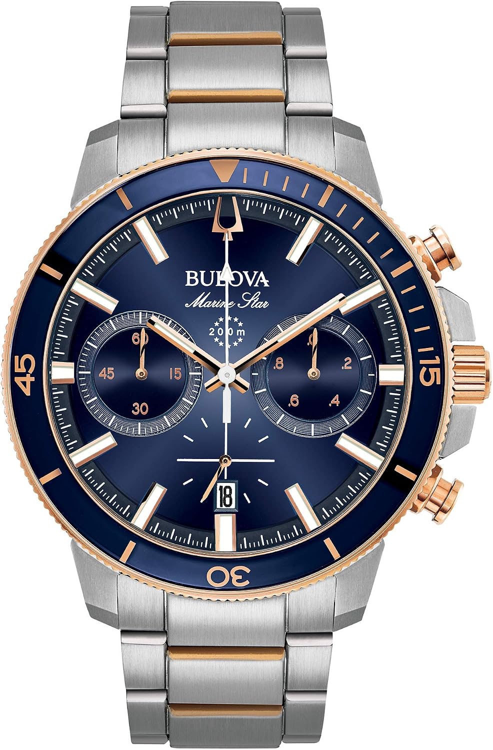 Detalle de Bulova Men's Marine Star Series C Two-Tone Stainless Steel 6-Hand Chronograph Watch