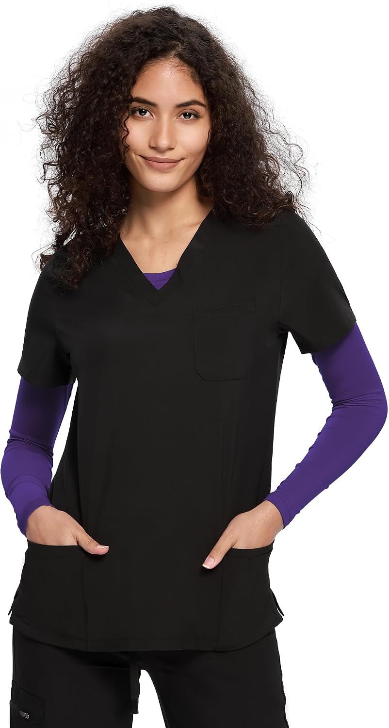 Detalle de COZYFIT Underscrub Long Sleeve Women - Crew Neck Scrubs Undershirt for Nurses