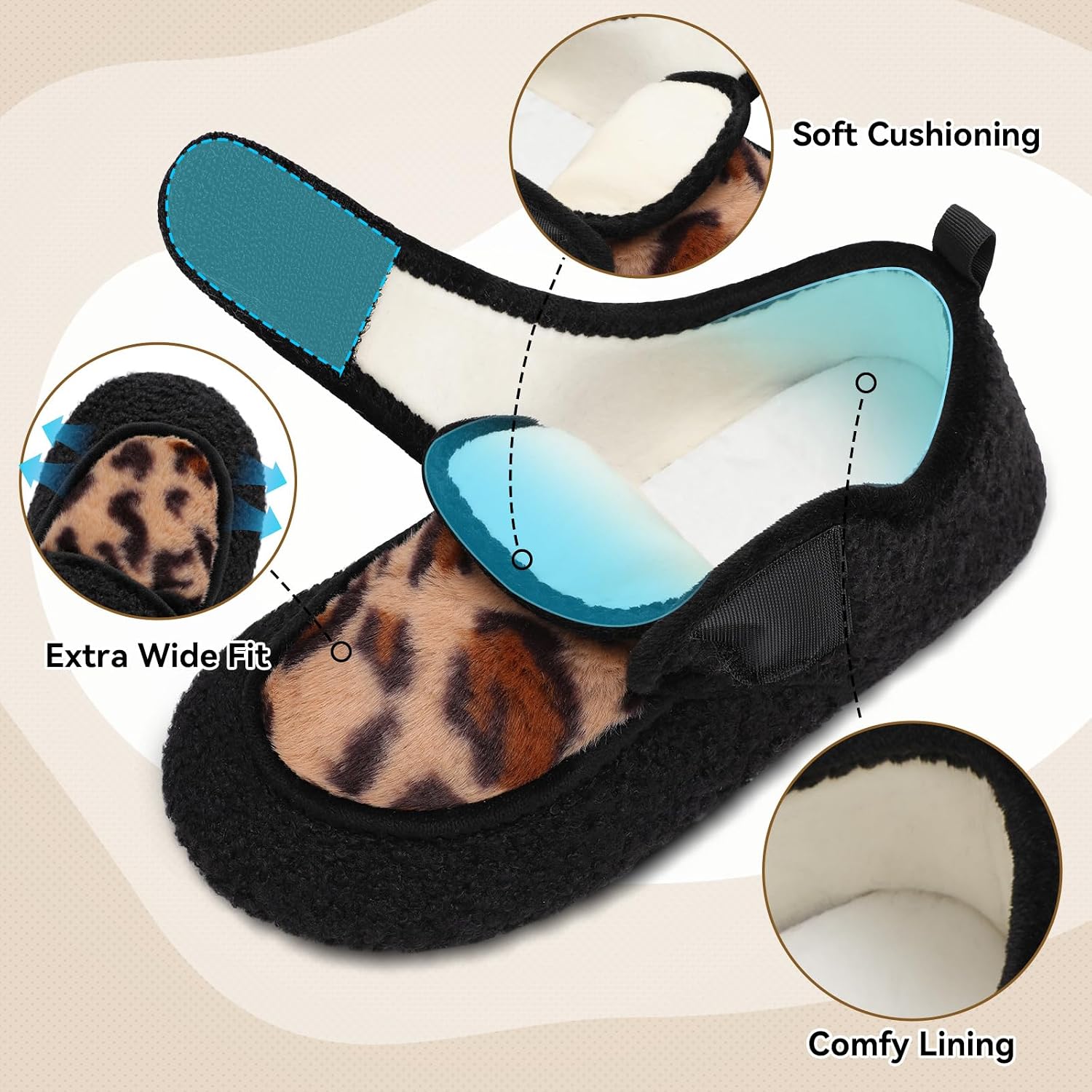 Detalle 2 de BARERUN Slippers with Faux Fur