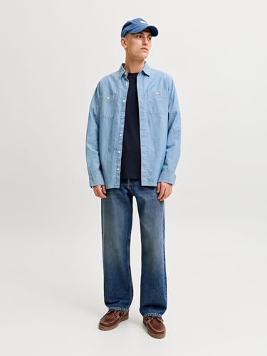 Detalle de JACK & JONES JJEORGANIC BASIC TEE SS O-NECK NOOS – T‑shirt in cotone biologico, Navy Blazer, M