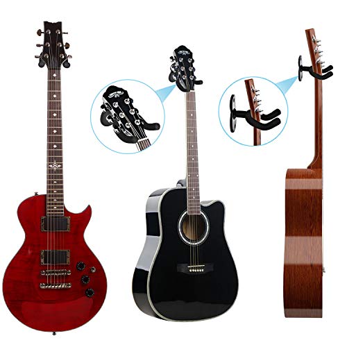 Detalle de MOREYES Gitarren-Wandhalterung 2er-Pack für Akustikgitarre, klassische Gitarre, Bass, E-Gitarre