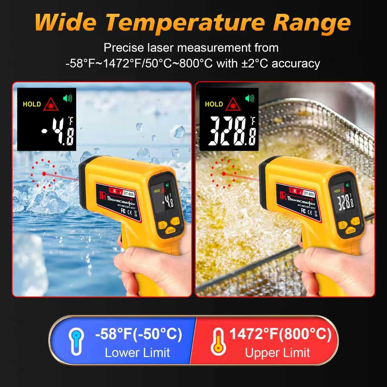 Detalle de FKM DT-800 Infrared Thermometer Gun -58°F