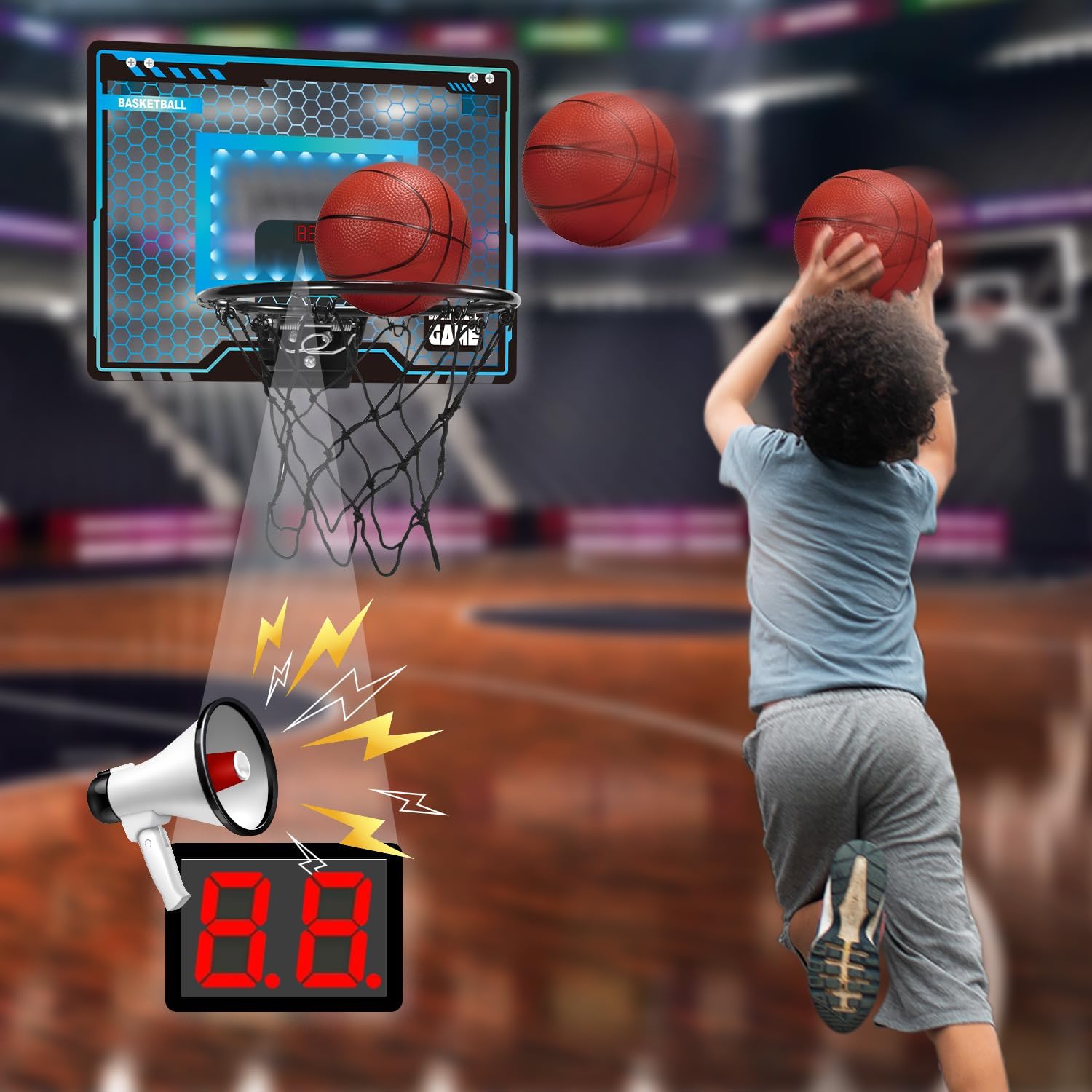 Thumbnail 4 de Indoor basketball hoop for kids with LED
