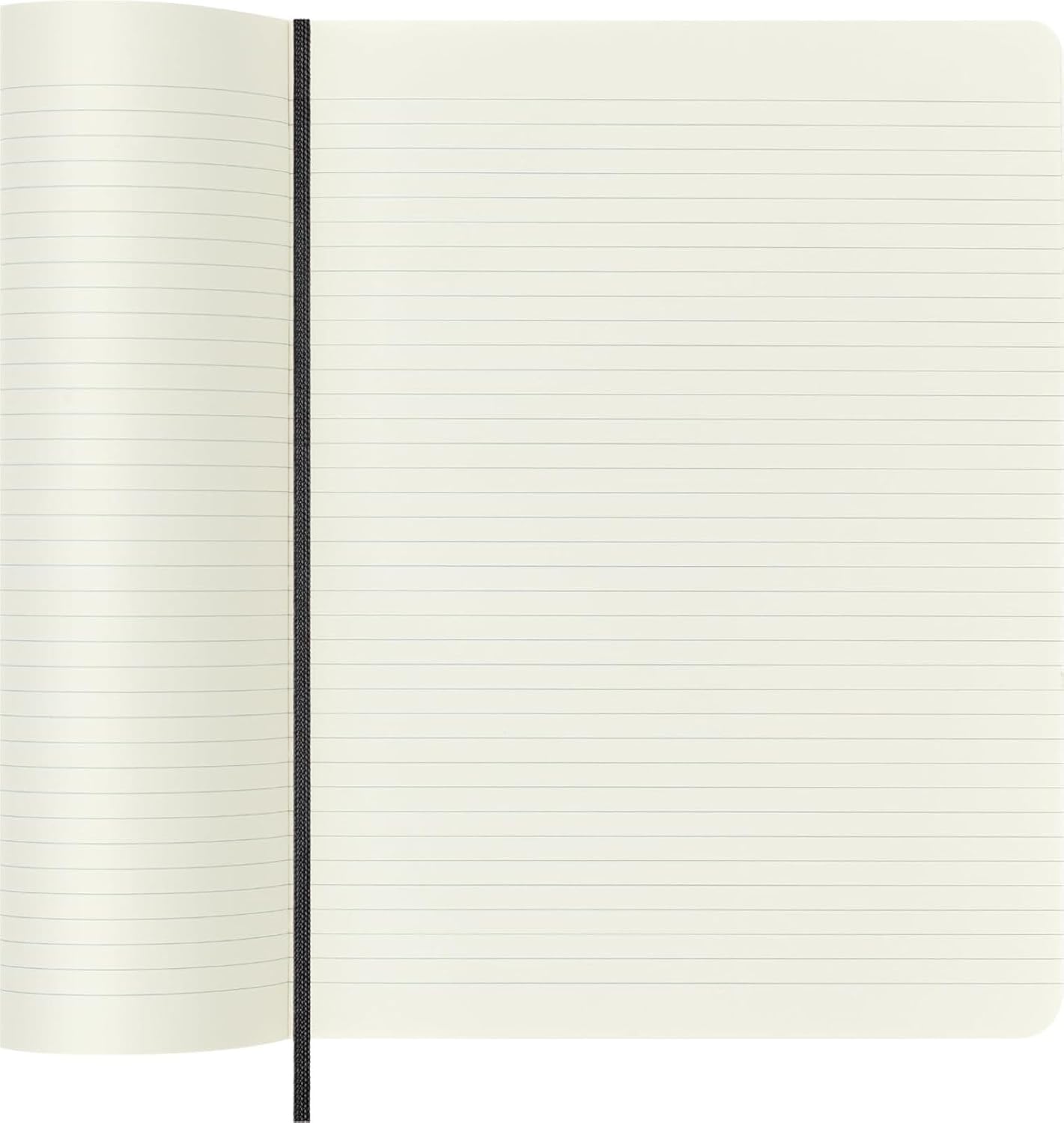 Detalle de Moleskine Classic Notizbuch – Liniert, XL 19 × 25 cm, Softcover, 192 Seiten, Schwarz