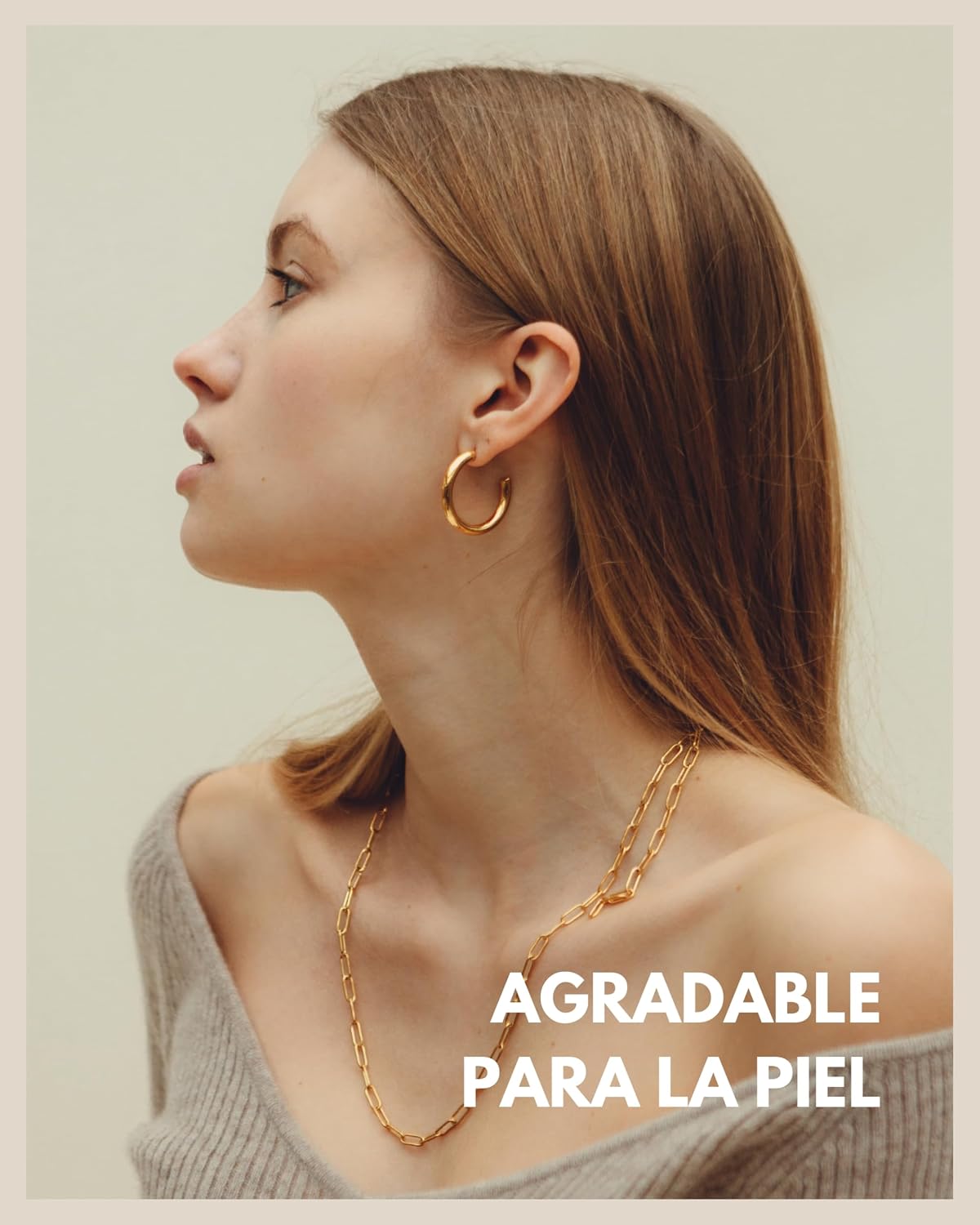 Detalle 2 de GOOD.designs Creoles 30 mm oro 18K