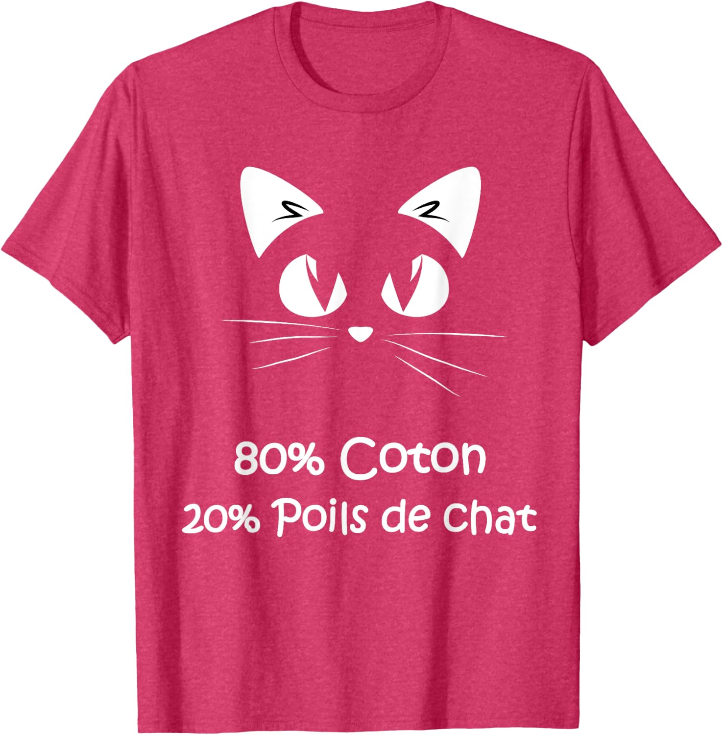 Detalle de Poils de chat en coton – Pistes de chat – dictons de chat T-Shirt