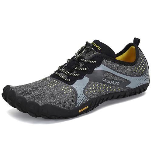 Detalle de SAGUARO Hombre Barefoot Zapatillas Minimalistas Mujer Antideslizante – Zero Drop, Suela Negra Ahumada (Gr.42)