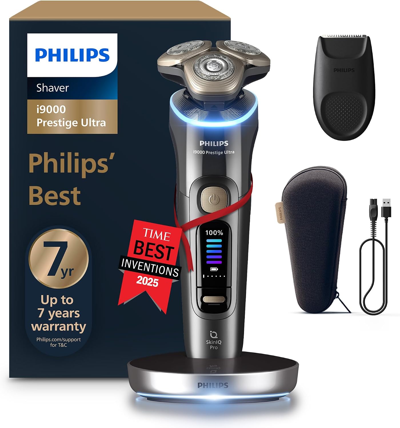 Detalle de Philips Shaver i9000 Prestige Ultra XP9402/11 – Wet & Dry, SkinIQ Pro, 360 NanoTech Blades
