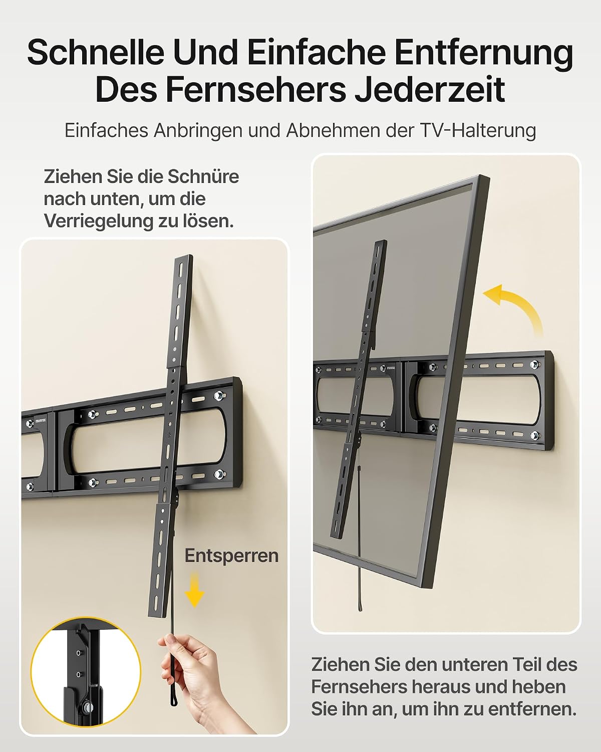 Detalle 2 de monTEK Heavy Duty TV Wandhalterung bis 136 kg