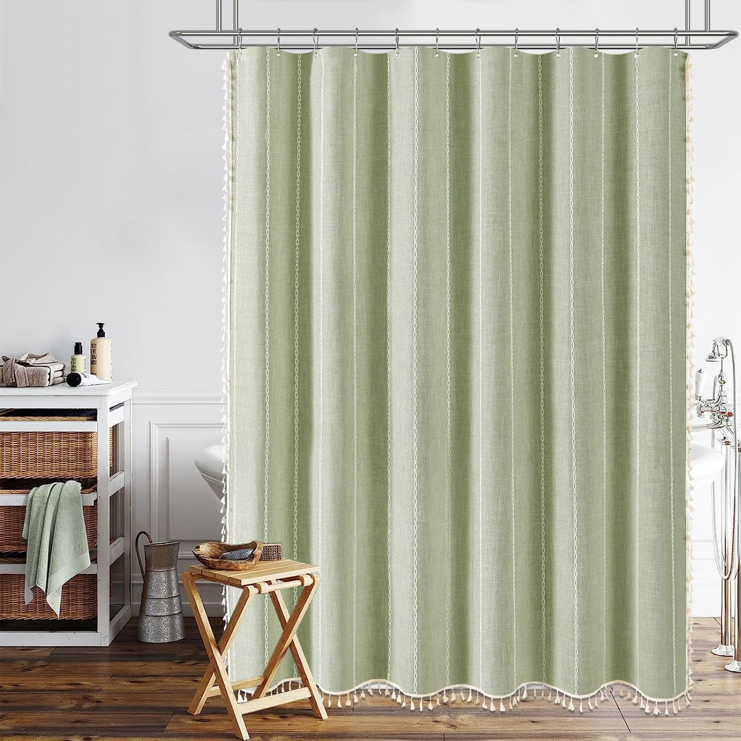 Thumbnail 6 de BTTN Sage Green Shower Curtain 72x72