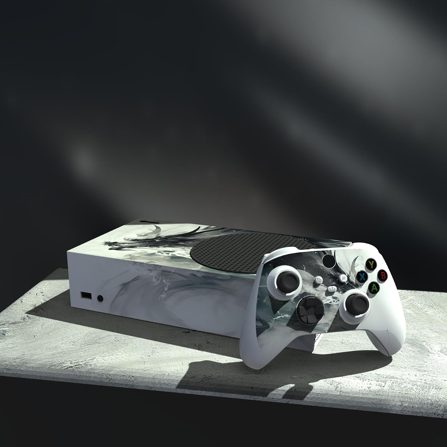 Detalle de playvital Custom Vinyl Skins for Xbox Series S (Ink Spirit Dragon) – console skin & controller wrap decals