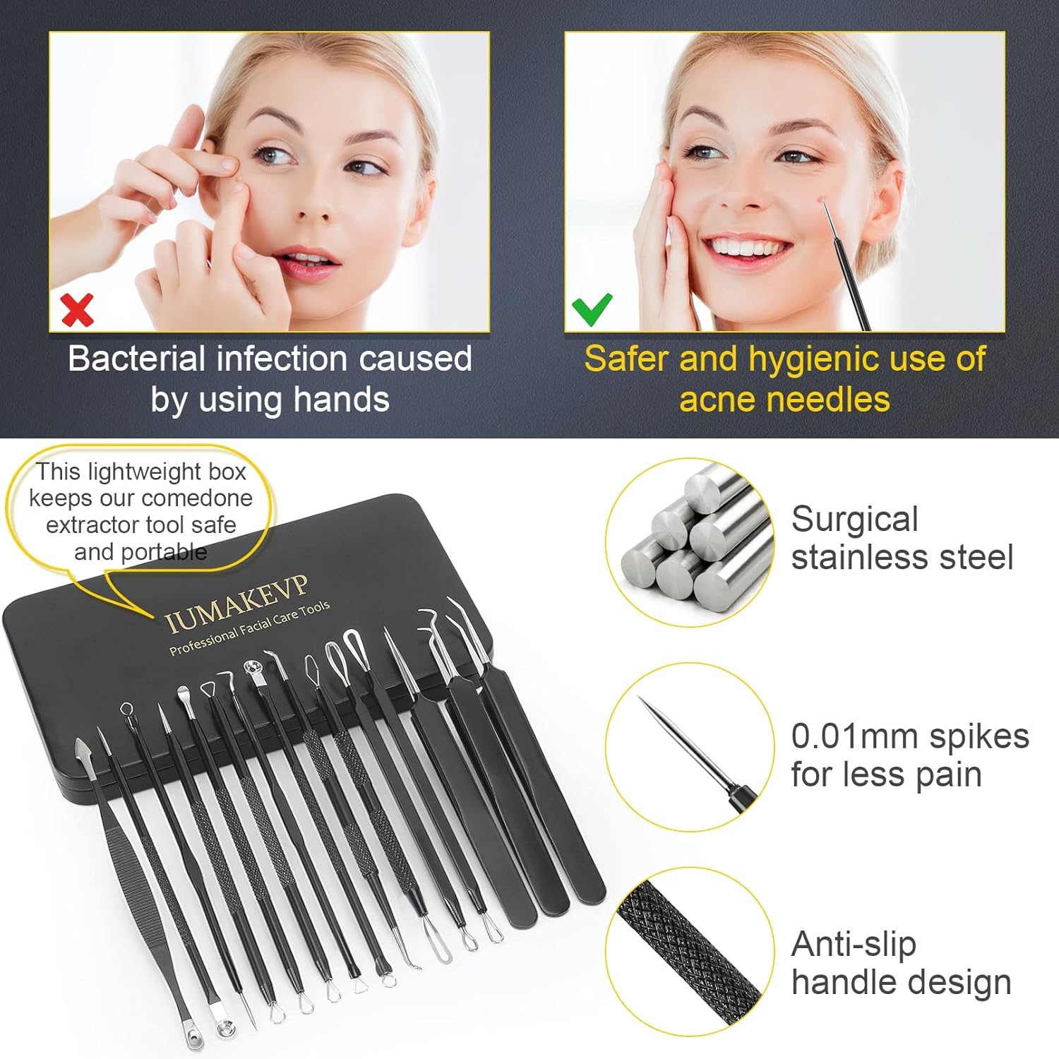 Thumbnail 6 de IUMAKEVP 15-piece blackhead extractor kit