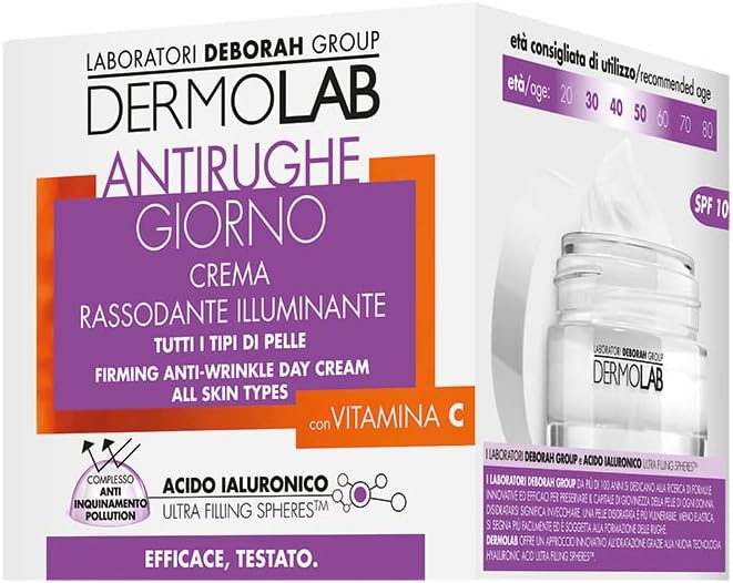 Detalle de Dermolab Crema Viso Giorno Rassodante Antirughe con Vitamina C e SPF 10, 50 ml