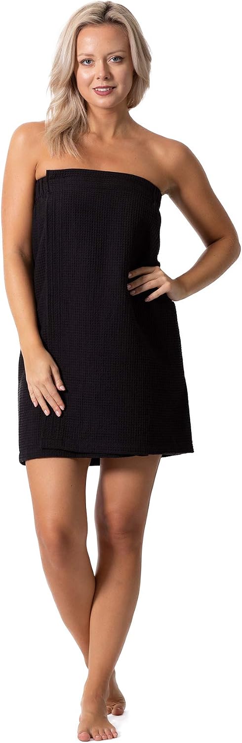 Detalle de Turkish Linen Women’s Waffle Spa Body Wrap with Adjustable Closure