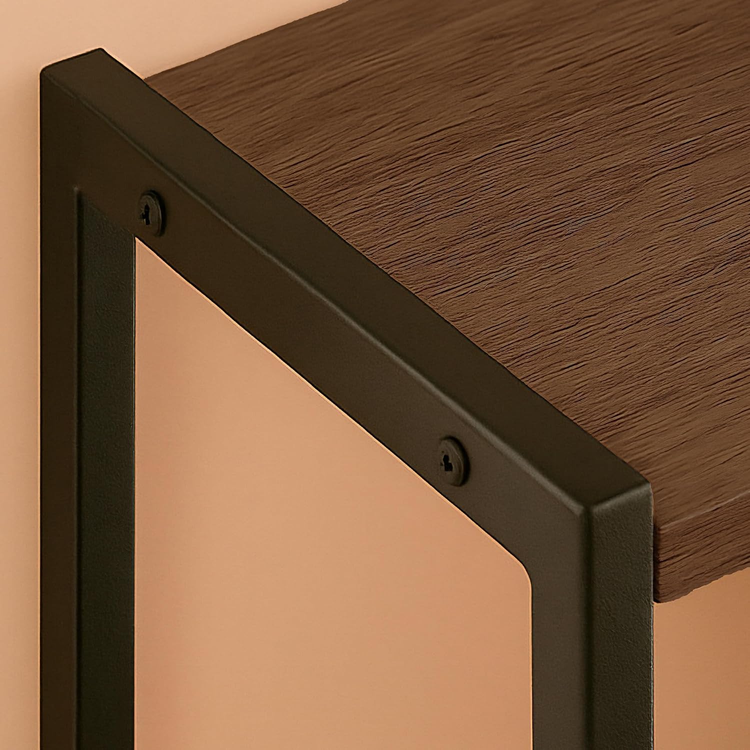 Thumbnail 5 de Étagère Relaxdays 3 niveaux – style industriel, bois brun et cadre noir, 154,5 × 74 × 30 cm