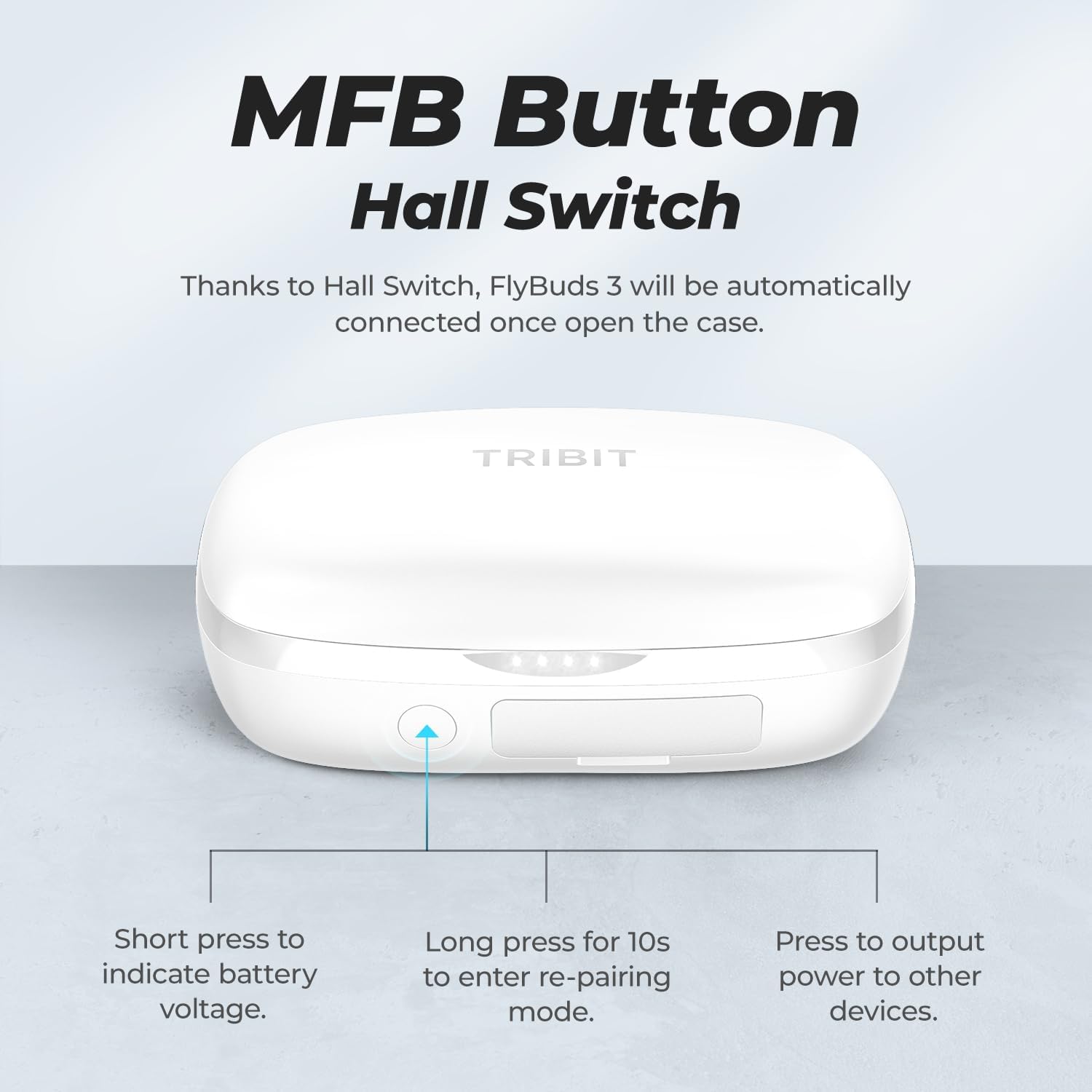 Detalle 2 de Tribit Auriculares Bluetooth 5.2 con Cancelación de Ruido IPX8