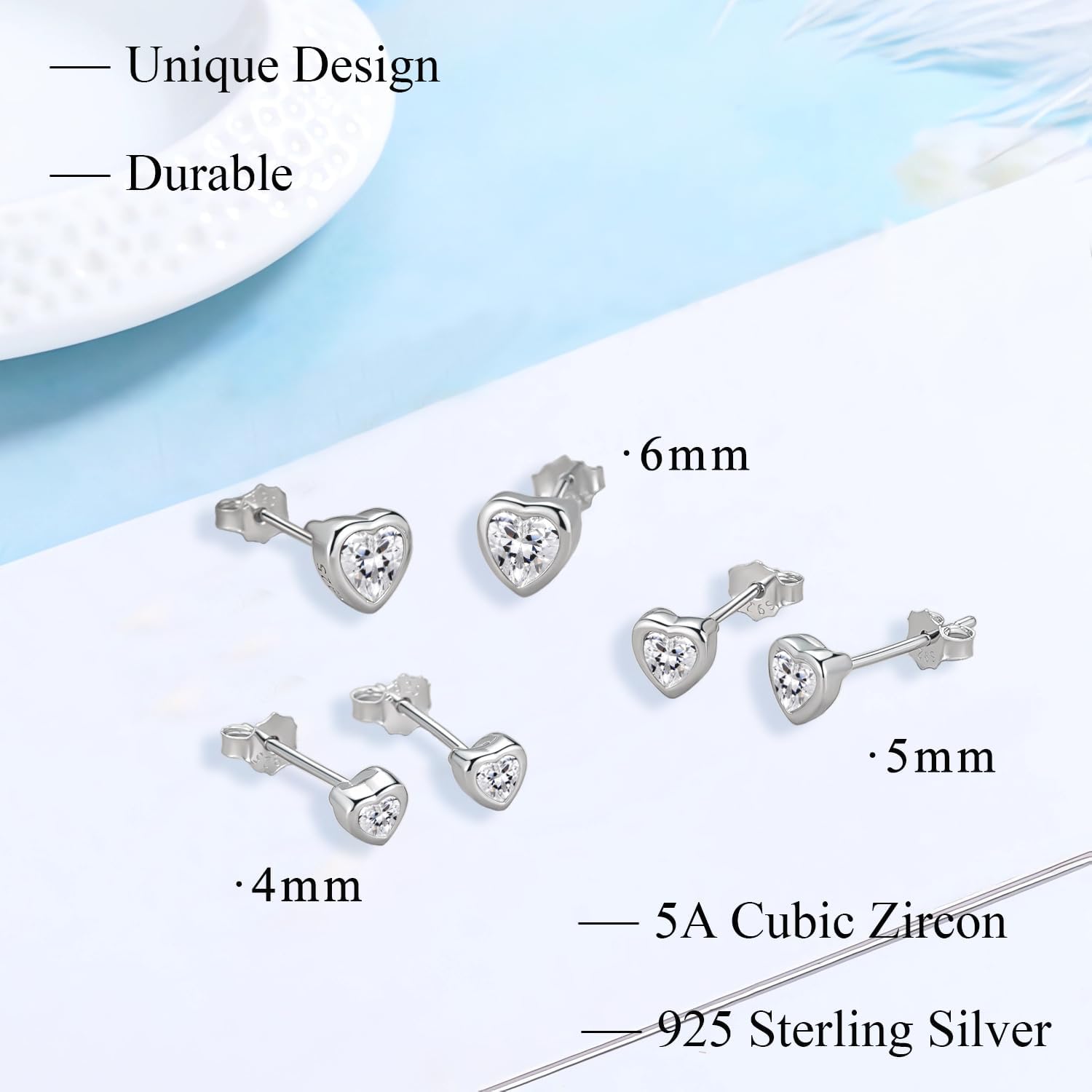Thumbnail 2 de Josfeva Ohrringe Silber 925 Stecker 3 Paare 4/5/6mm