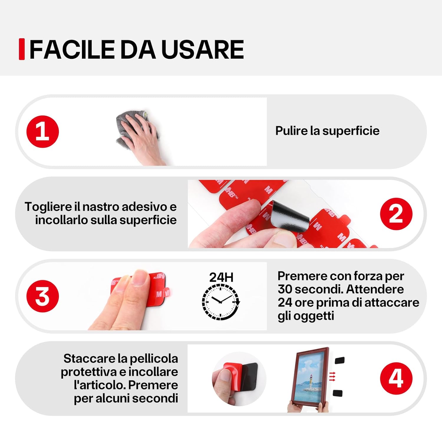 Thumbnail 6 de FIXCHORD tampone impermeabile biadesivo extra forte (10 pezzi), per auto, casa e videocamera d’azione