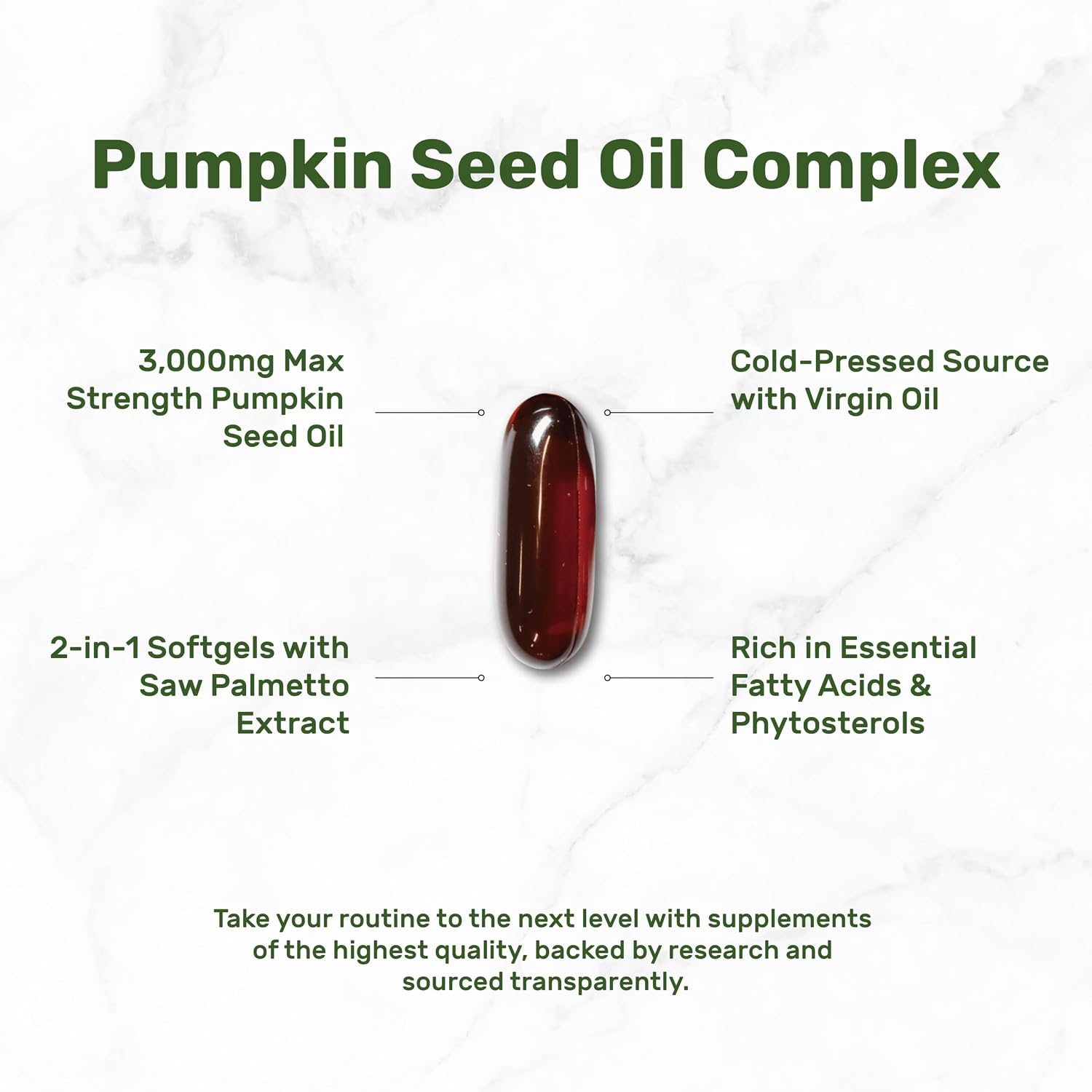 Detalle de Pumpkin Seed Oil Supplement 240 Softgels