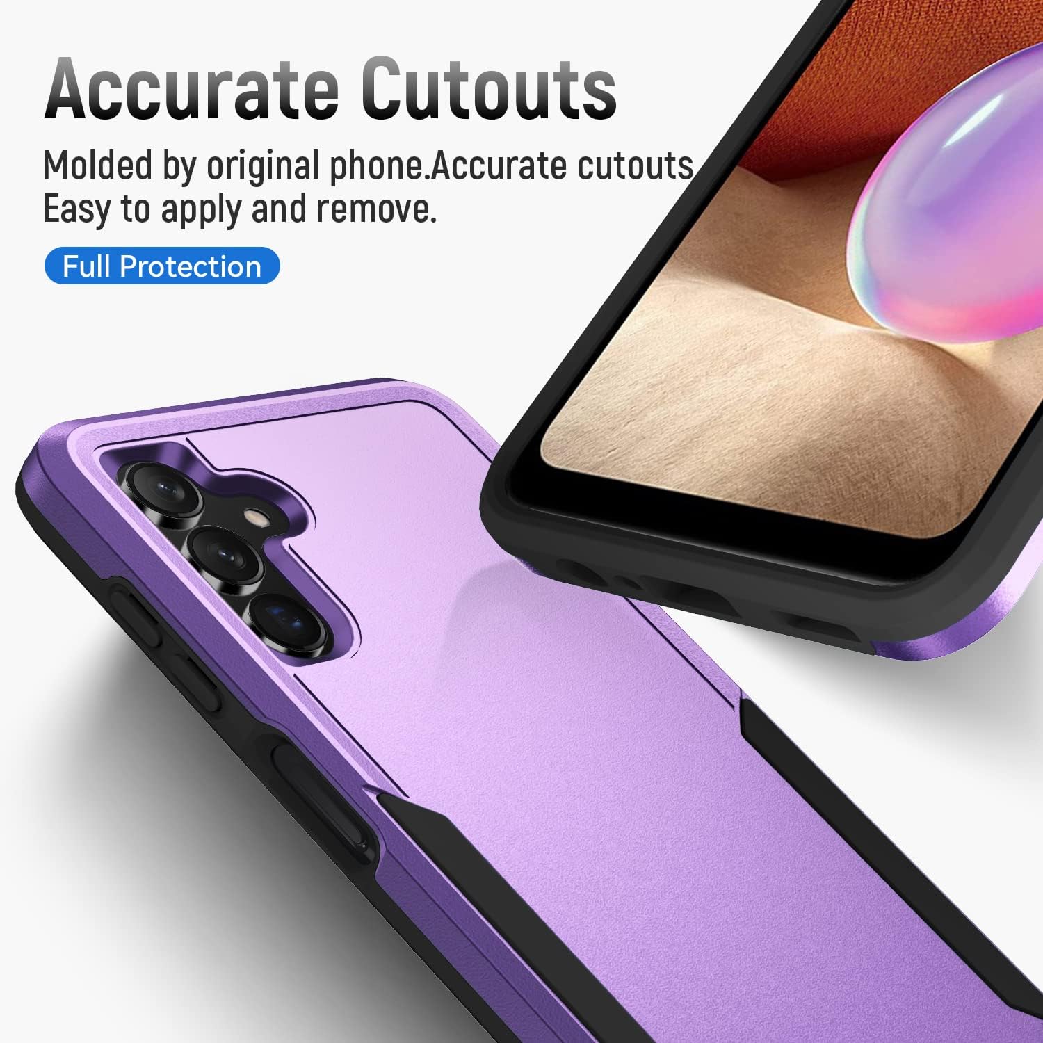 Thumbnail 6 de Asuwish Galaxy A13 5G Case with Tempered Glass Screen Protector – Purple