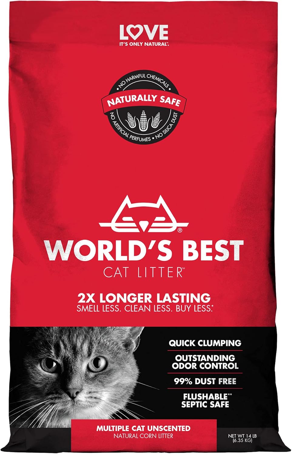 Thumbnail 3 de World's Best Cat Litter Multiple Cat Unscented (28 lb): Quick Clumping, Flushable and 99% Dust Free