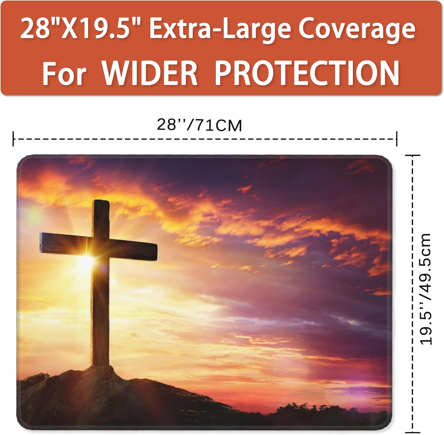 Detalle de Kazxcoa Cross Sunset Glass Stove Top Cover Mat, Heat-Resistant Rubber