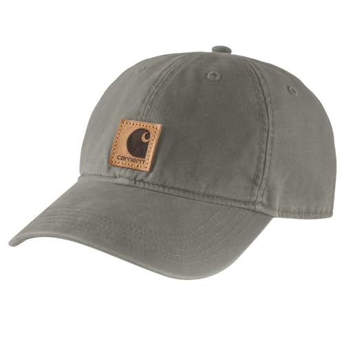 Detalle de Carhartt Canvas Cap Dusty Olive — Gorra de béisbol unisex con banda técnica y cierre de velcro