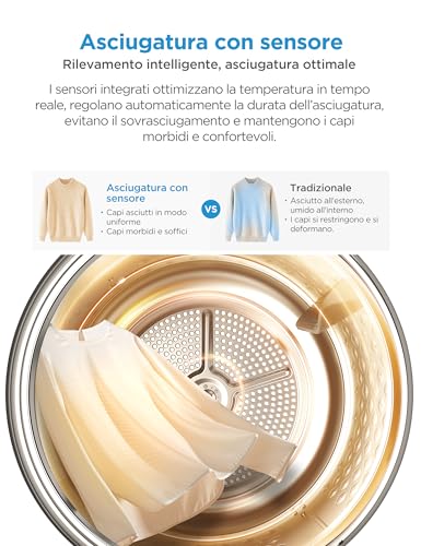 Detalle de Midea Asciugatrice a Pompa di Calore 8 kg Classe A++ – asciugatura rapida e cura delicate