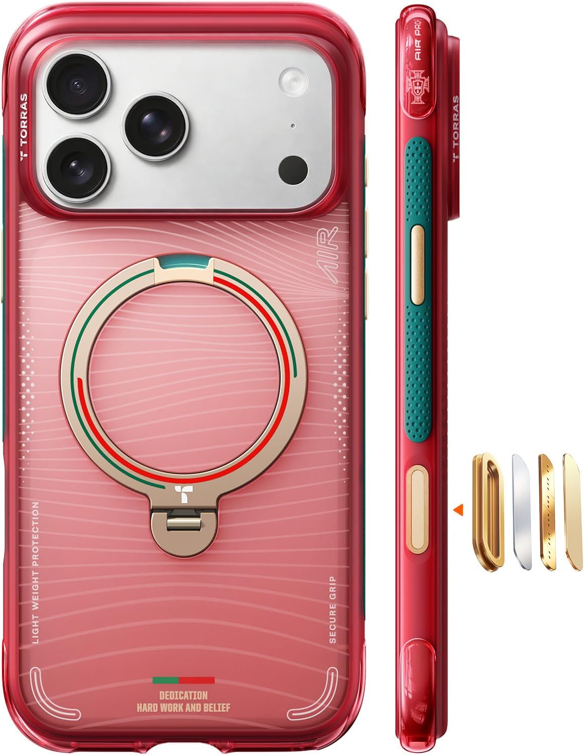 Detalle de TORRAS Q3 Air Limited Edition for iPhone 17 Pro Max, Inspired by Portugal Football Federation