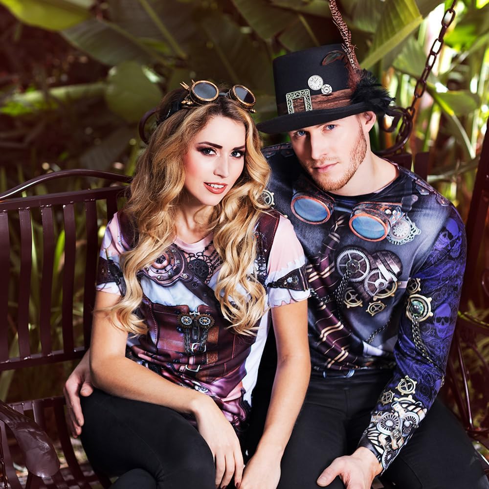 Thumbnail 5 de Boland Steampunk-Plumepunk Hut mit Zahnrädern (Schwarz) – Accessoire für Kostüm, Mottoparty, Karneval & Halloween