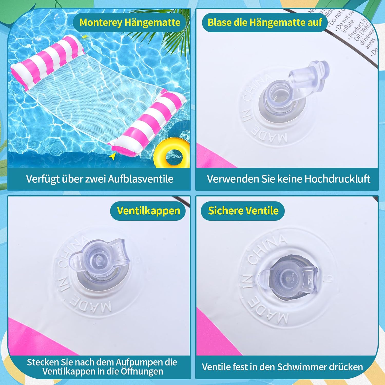 Thumbnail 4 de Arbolisse Luftmatratze Pool Zubehör Spaß – 2er-Set Wasserhängematte 4-in-1
