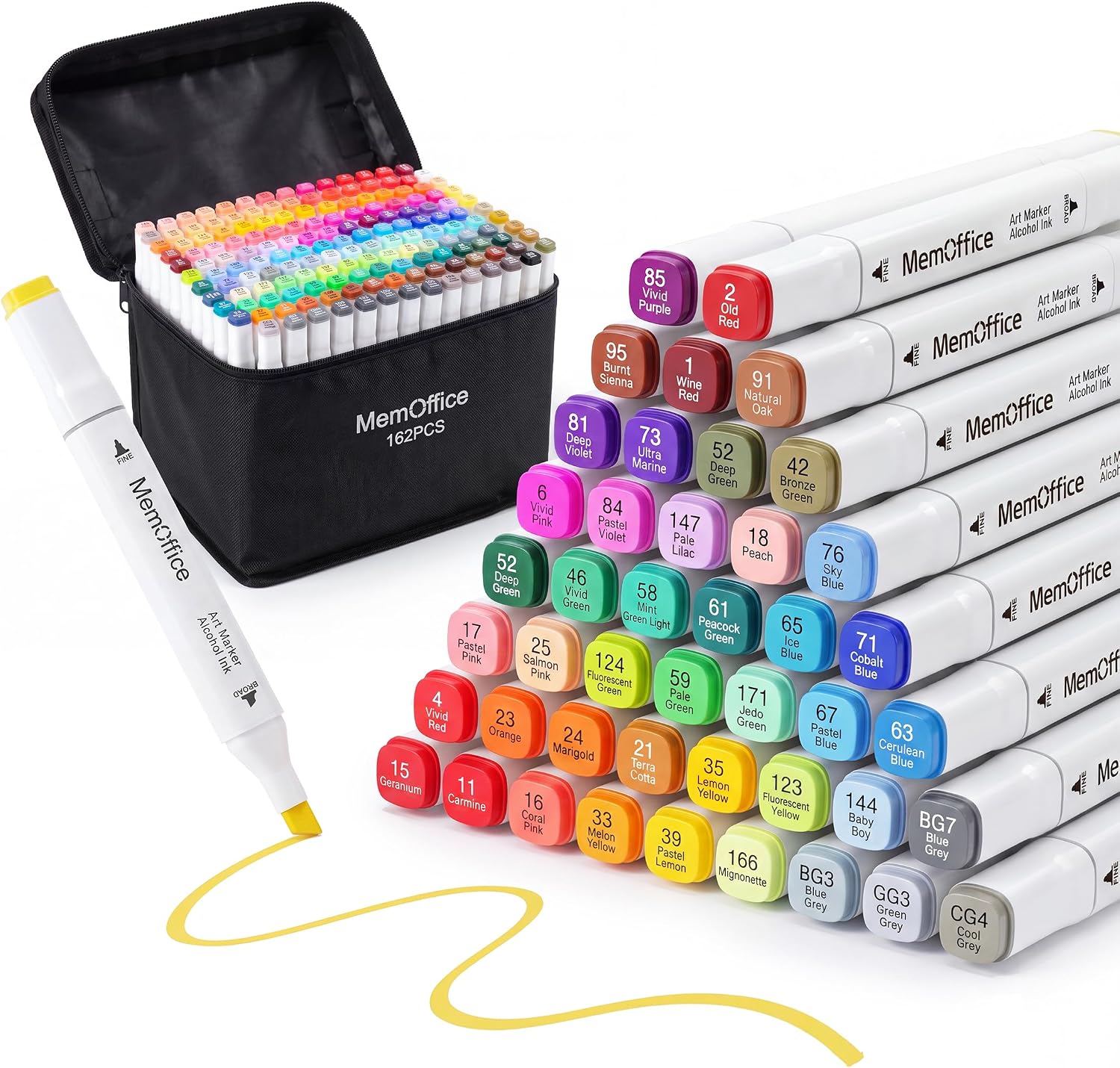 Detalle de MemOffice Alcohol Markers, 162 Colors