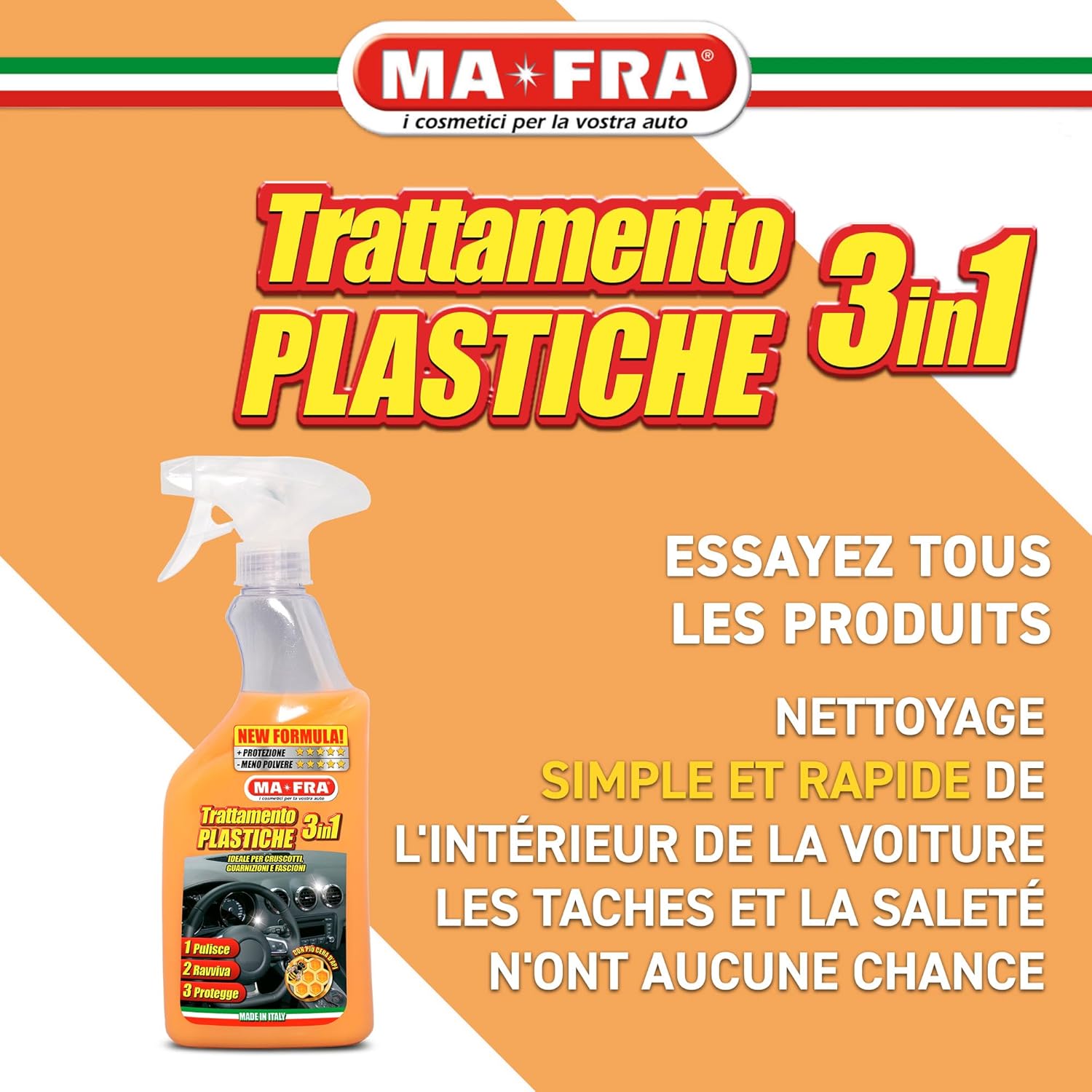 Thumbnail 1 de Ma-fra Traitement plastique 3 en 1 500 ml – Nettoie, ravive et protège l’intérieur de votre véhicule