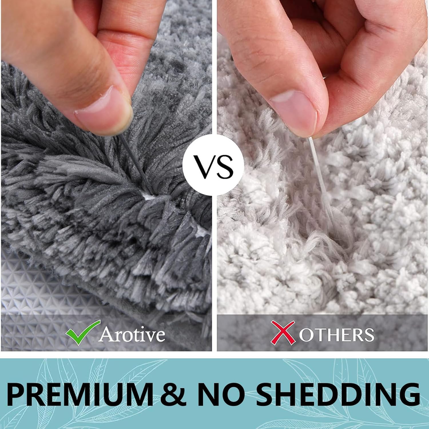 Thumbnail 5 de Arotive Microfiber Bathroom Rugs: Soft, Absorbent, Non-Slip 30x20 Grey Shaggy Mat
