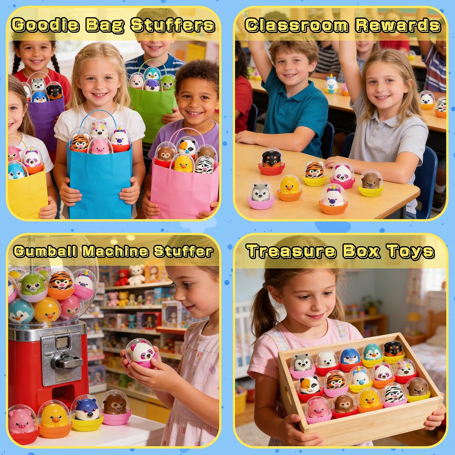 Detalle de KissFree 20 Pack Animal Squishy Toys in Ready-to-Give Capsules