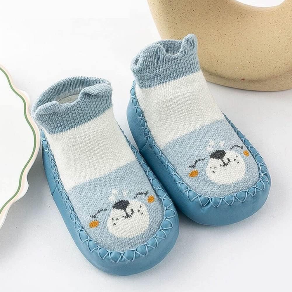 Thumbnail 2 de FedMois 3 Pairs Baby Non-Skid Indoor Slipper Shoes Socks with Leather Sole
