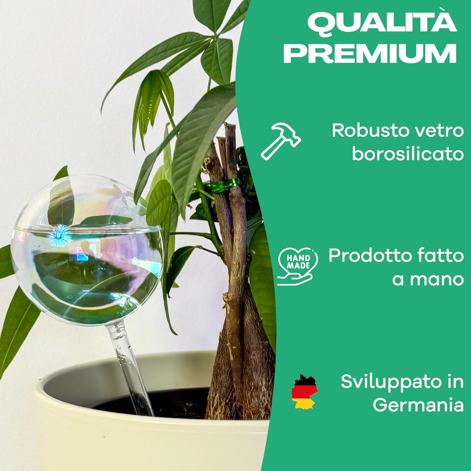Detalle de Netrox - 2 Bulbi Autoirriganti in Vetro spesso: irrigazione semplice e autoctona per vasi e balconi