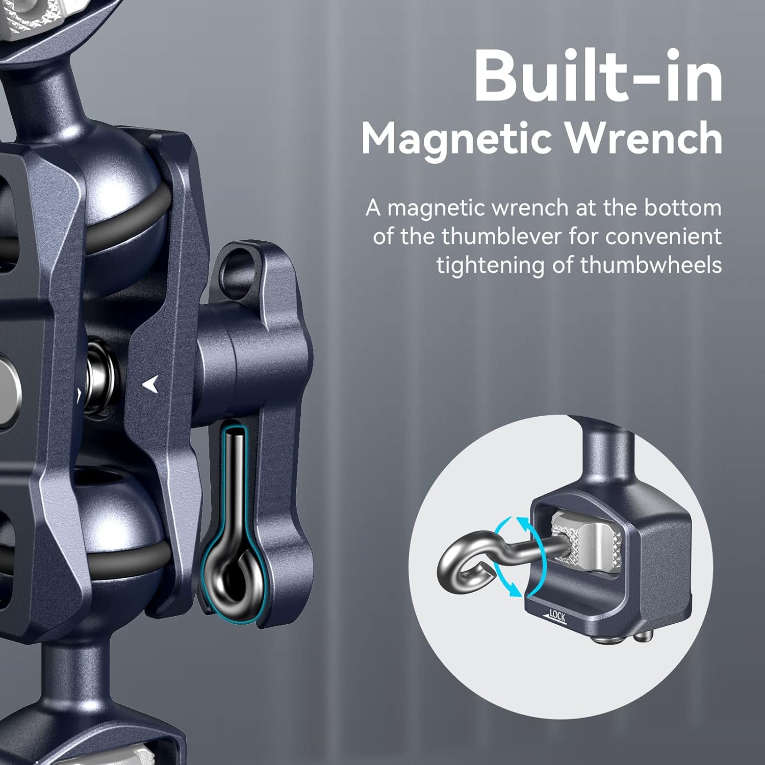 Detalle de SMALLRIG Braccio Magico a Doppia Testa a Sfera con Viti 1/4"-20, 6 kg, 88 g