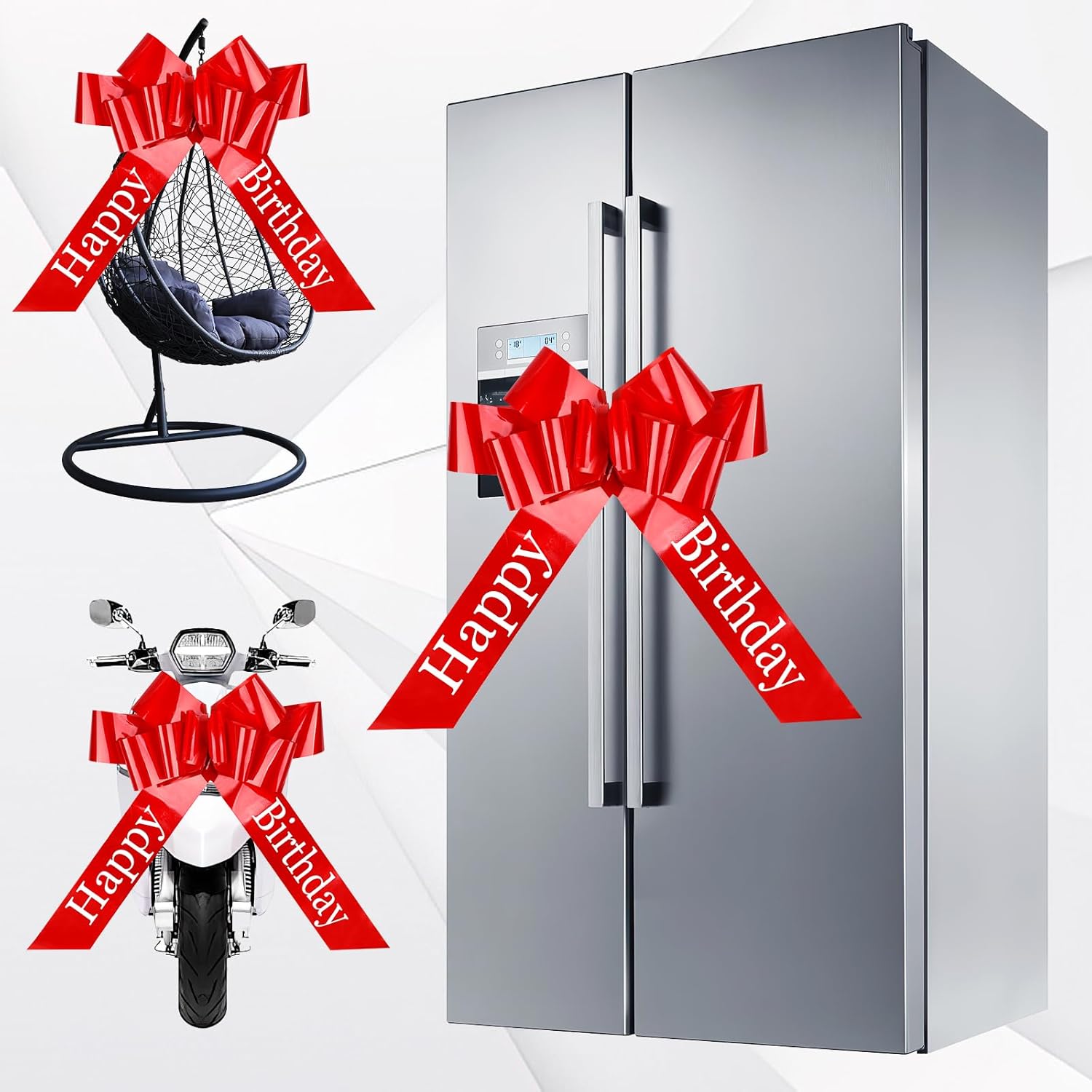 Thumbnail 4 de Moosono Happy Birthday giant car bow (30 inch / 76 cm) with suction cups