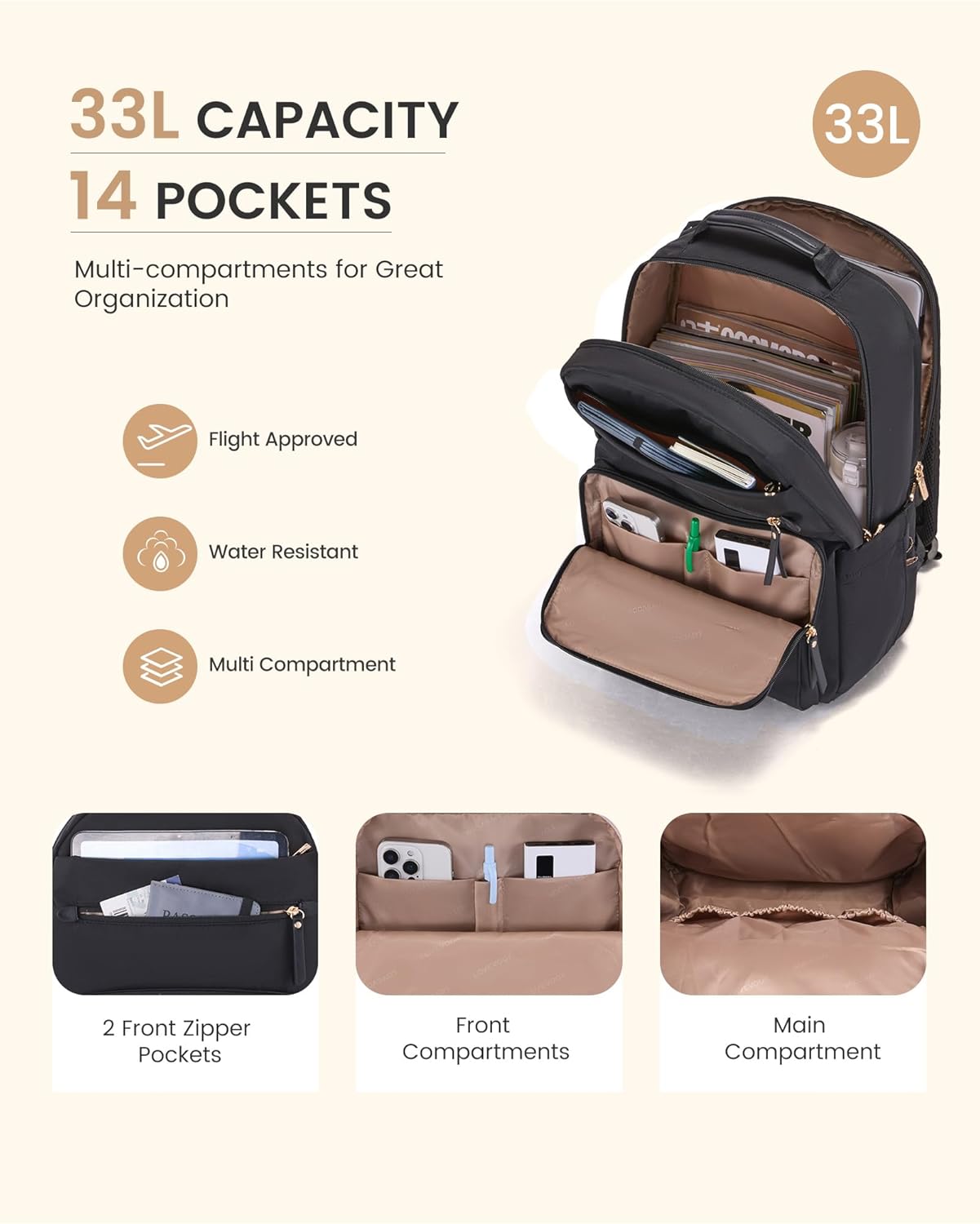 Detalle de LOVEVOOK Waterproof Rucksack 22L