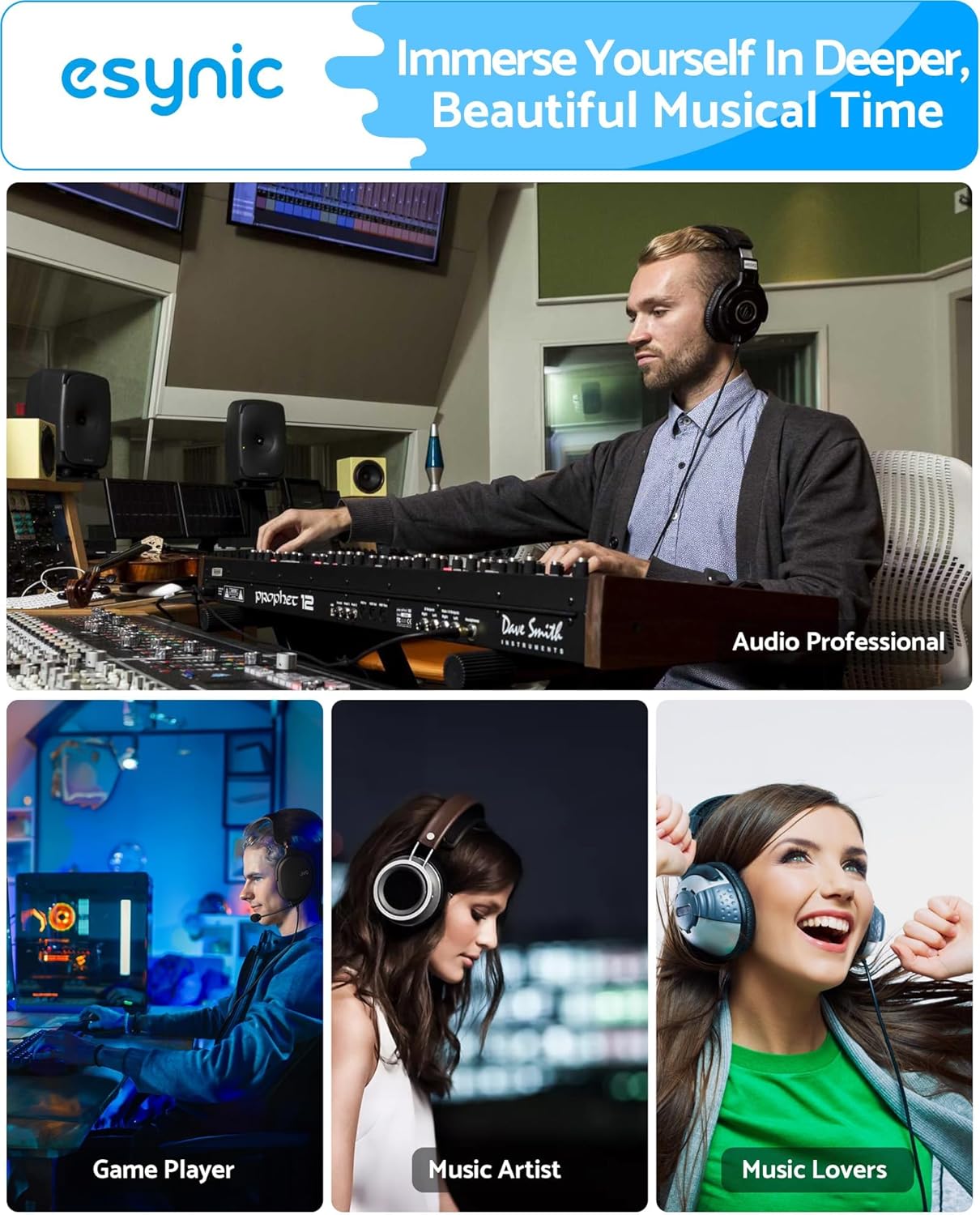 Detalle 2 de eSynic Portable 3.5mm Rechargeable Headphone Amplifier with Two-stage Gain Switch
