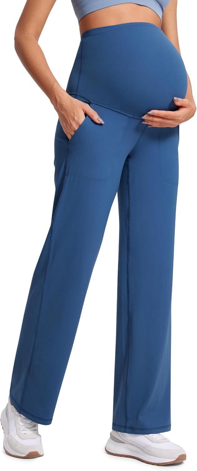 Detalle de CRZ YOGA Butterluxe Maternity Wide Leg Pants (31.5") – Over The Belly, High-W waist with Pockets