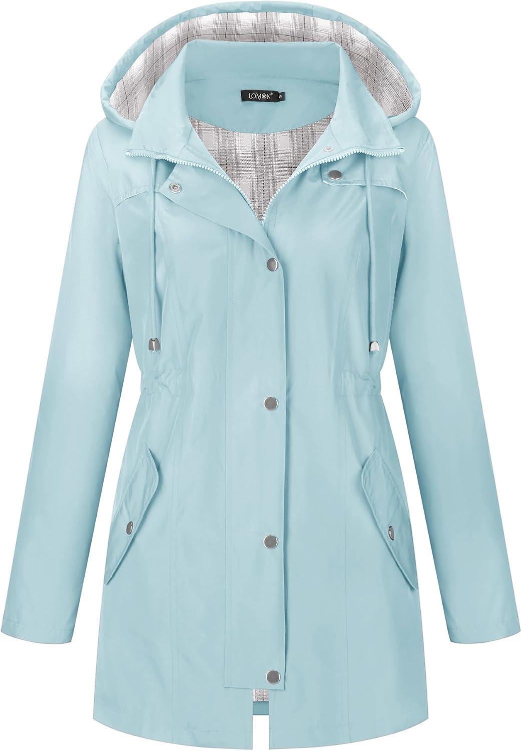 Detalle de LOMON Women Waterproof Outdoor Hiking Raincoat Rain Jacket with Lined Hood