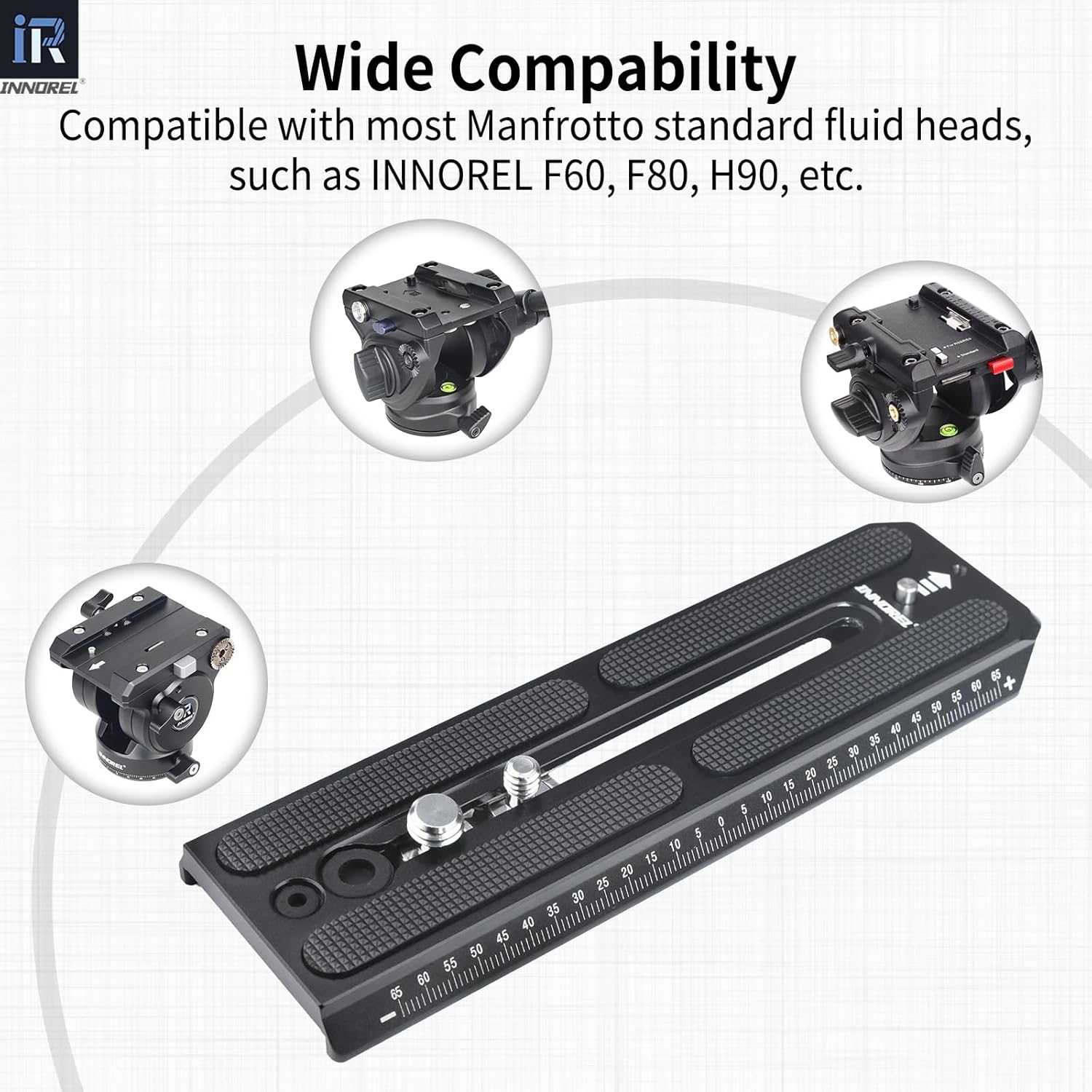 Thumbnail 6 de INNOREL QV160 2-Piece Sliding Quick Release Plate (50mm) for Manfrotto 501PL Series Fluid Heads