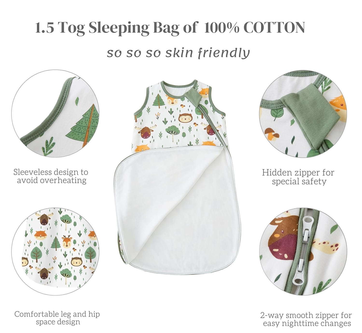 Thumbnail 1 de Chilsuessy Baby Schlafsack 1,5 TOG im 2er-Set (100% Baumwolle) – Ganzjahres-Schlafsack für Winter, 78 cm / 6–12 Monate