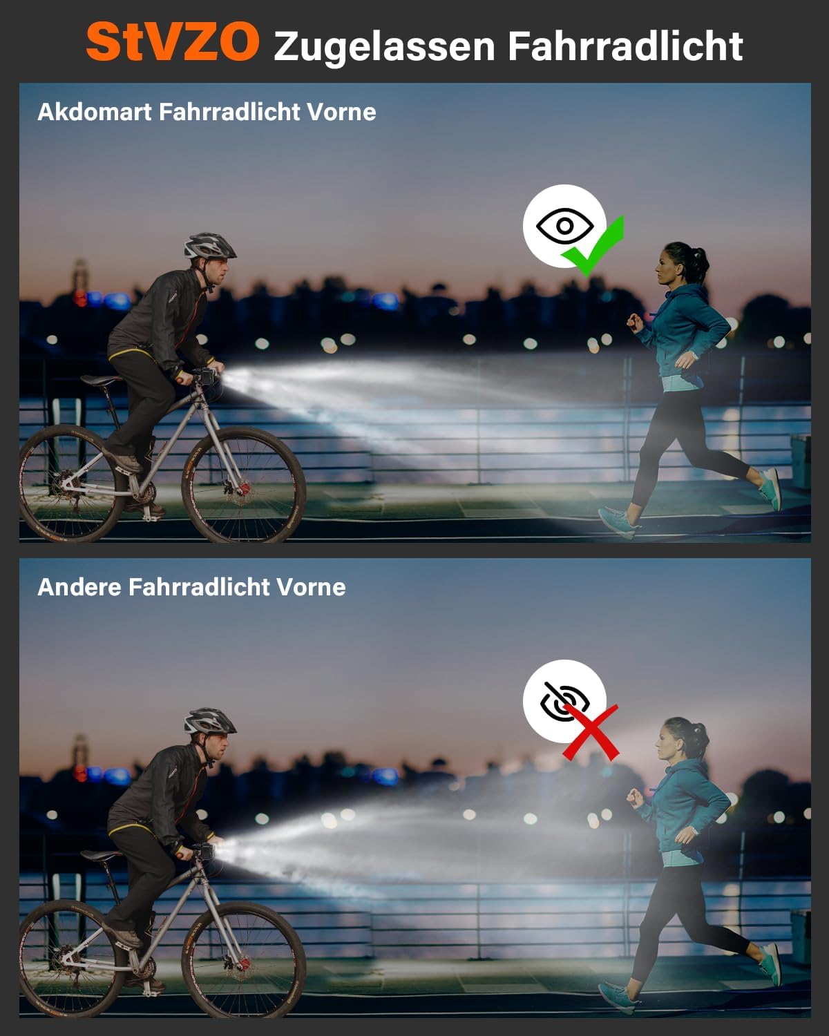 Thumbnail 5 de Akdomart LED Fahrradlicht Vorne 600 mAh