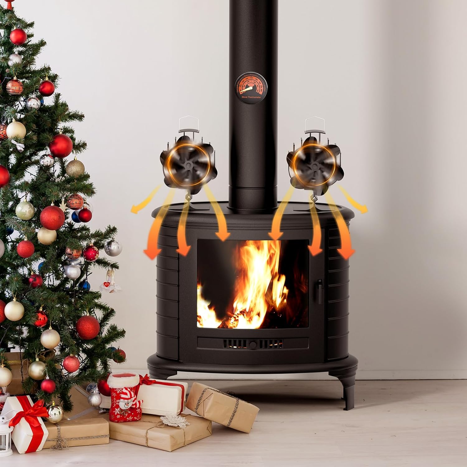 Detalle 2 de Gisam ventilateur de poêle 6 pales 60° noir